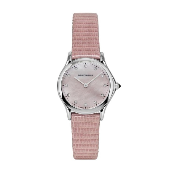 Emporio Armani Swiss Made Diamond Dial Strap Watch main image 4